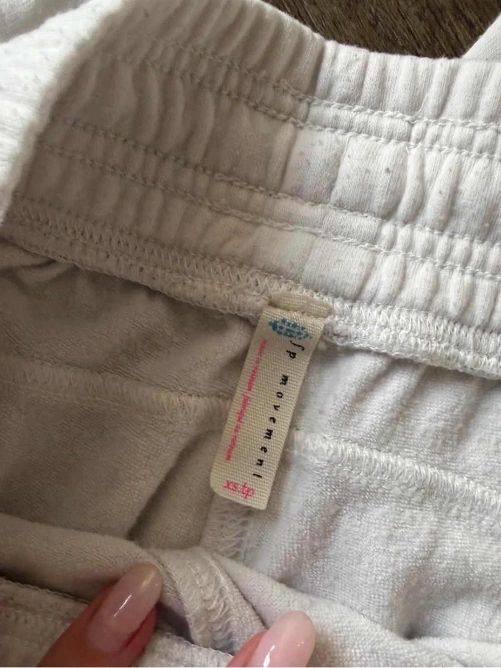 Free People Off-White Drawstring Lounge Joggers